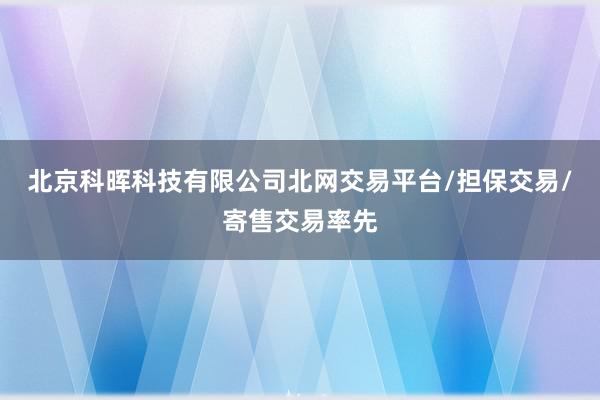 北京科晖科技有限公司北网交易平台/担保交易/寄售交易率先