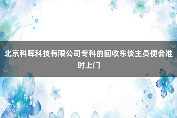 北京科晖科技有限公司专科的回收东谈主员便会准时上门